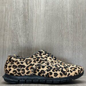 Cole Haan Shoes Womens Size 6B ZEROGRAND Leopard Sneakers Cow Hair Beige W01261